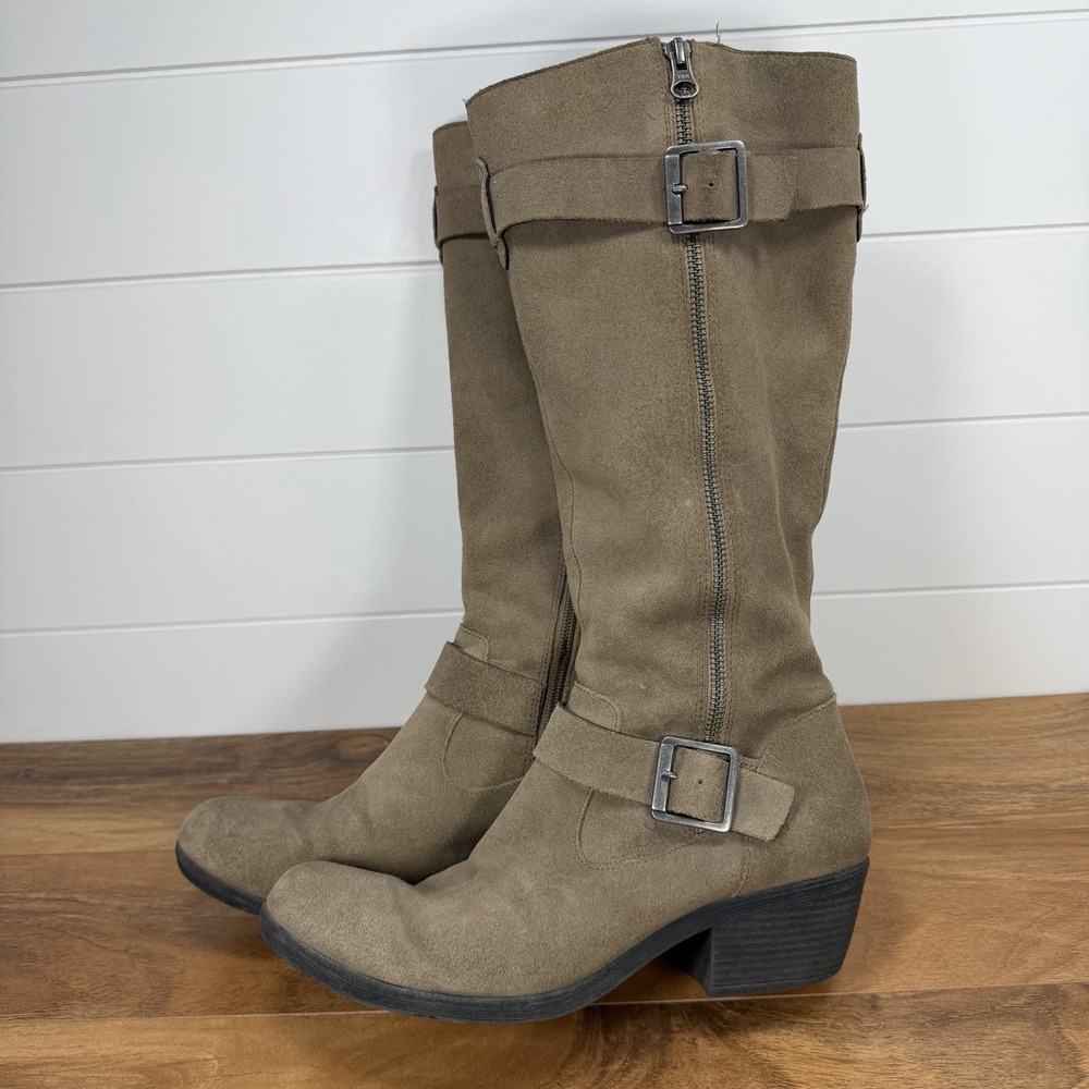 Kork Ease Essie Boots Tall Riding Brown Leather Knee High Side Zip 8.5/40